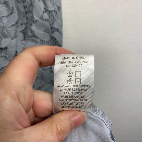 Tobi Lace Sheer Corset Front Off Shoulder Mini Dress M Blue - Picture 4 of 8